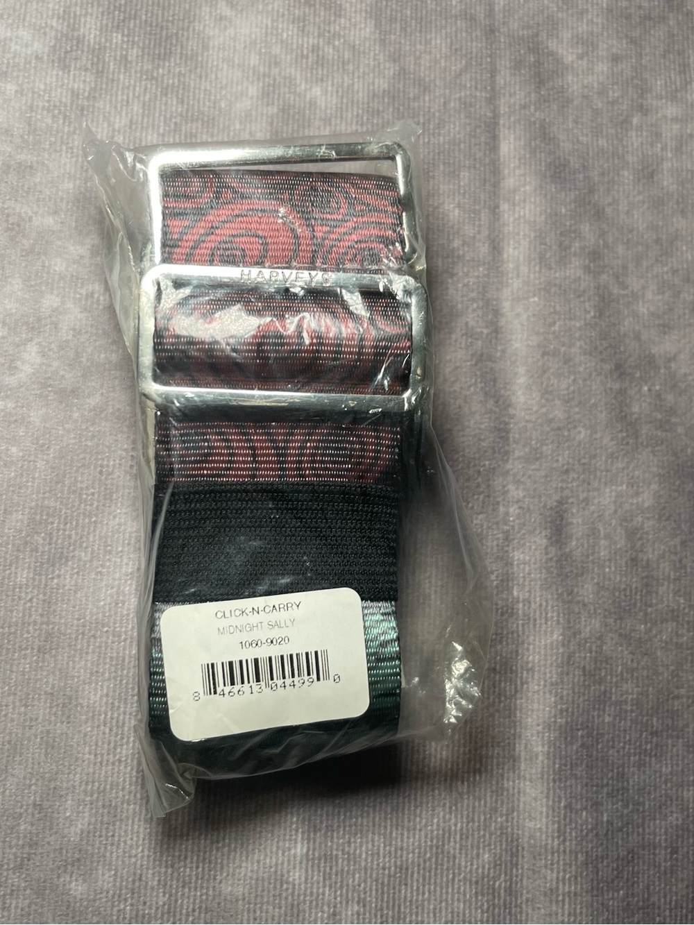 New Harvey’s seatbelt Disneys NBC Sally print 5P CNC click n carry purse strap